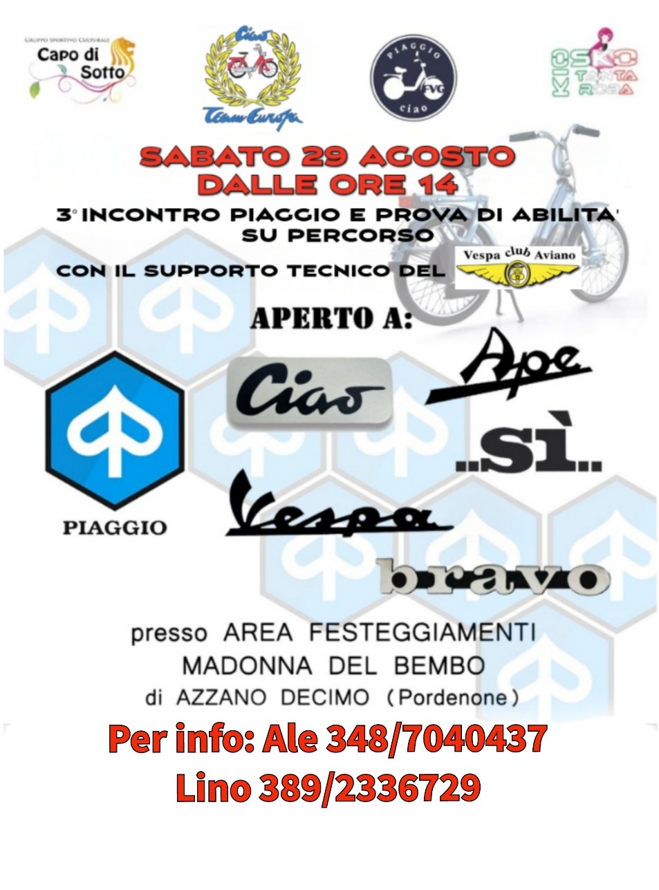 3° INCONTRO PIAGGIO E PROVA DI ABILITA’ SU PERCORSO