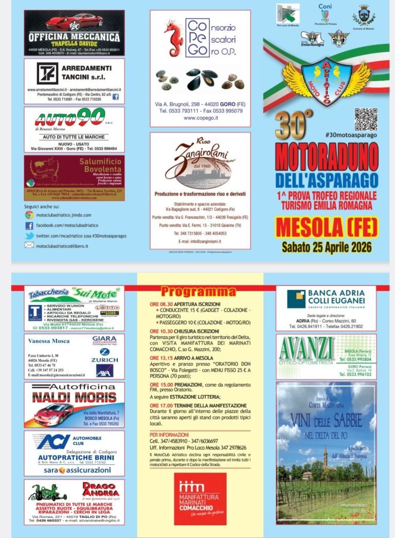 30° MOTORADUNO DELL'ASPARAGO - 1^ PROVA TROFEO REGIONALE TURISMO EMILIA ROMAGNA