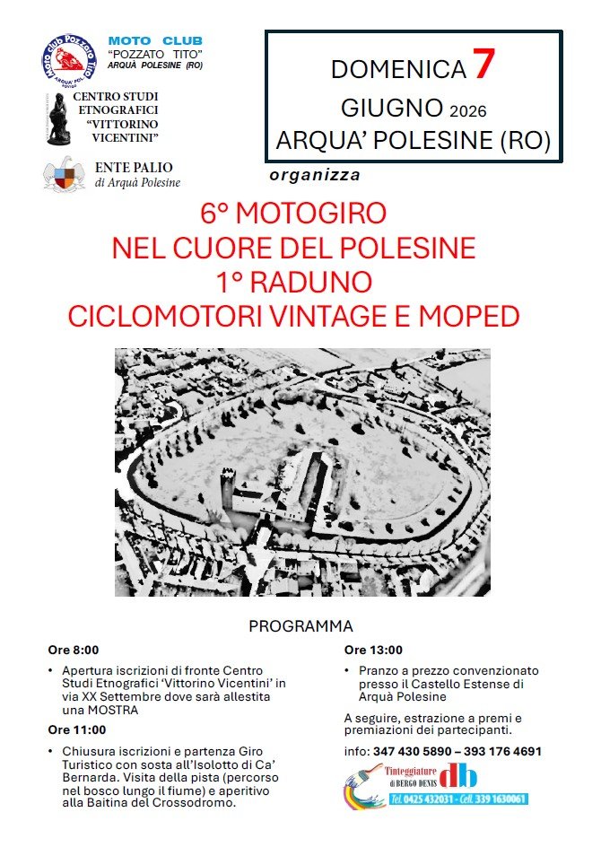 6° MOTOGIRO NEL CUORE DEL POLESINE – 1° RADUNO CICLOMOTORI VINTAGE E MOPED