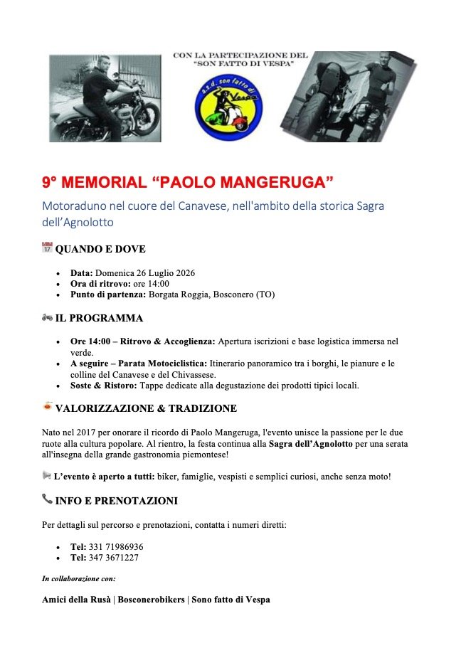 9° MEMORIAL PAOLO MANGERUGA