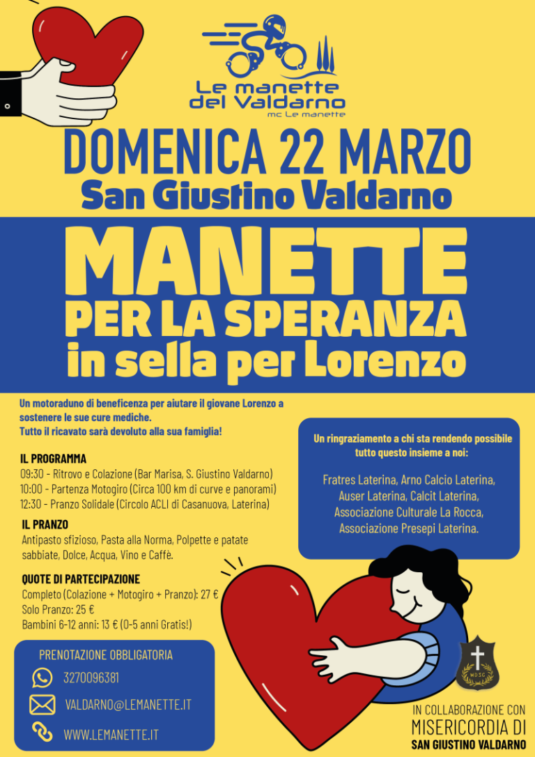MANETTE PER LA SPERANZA - IN SELLA PER LORENZO