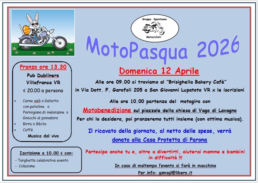 MOTO PASQUA 2026