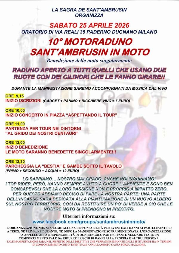 Sant'Ambrusin in Moto – Benedizione delle Moto 2026