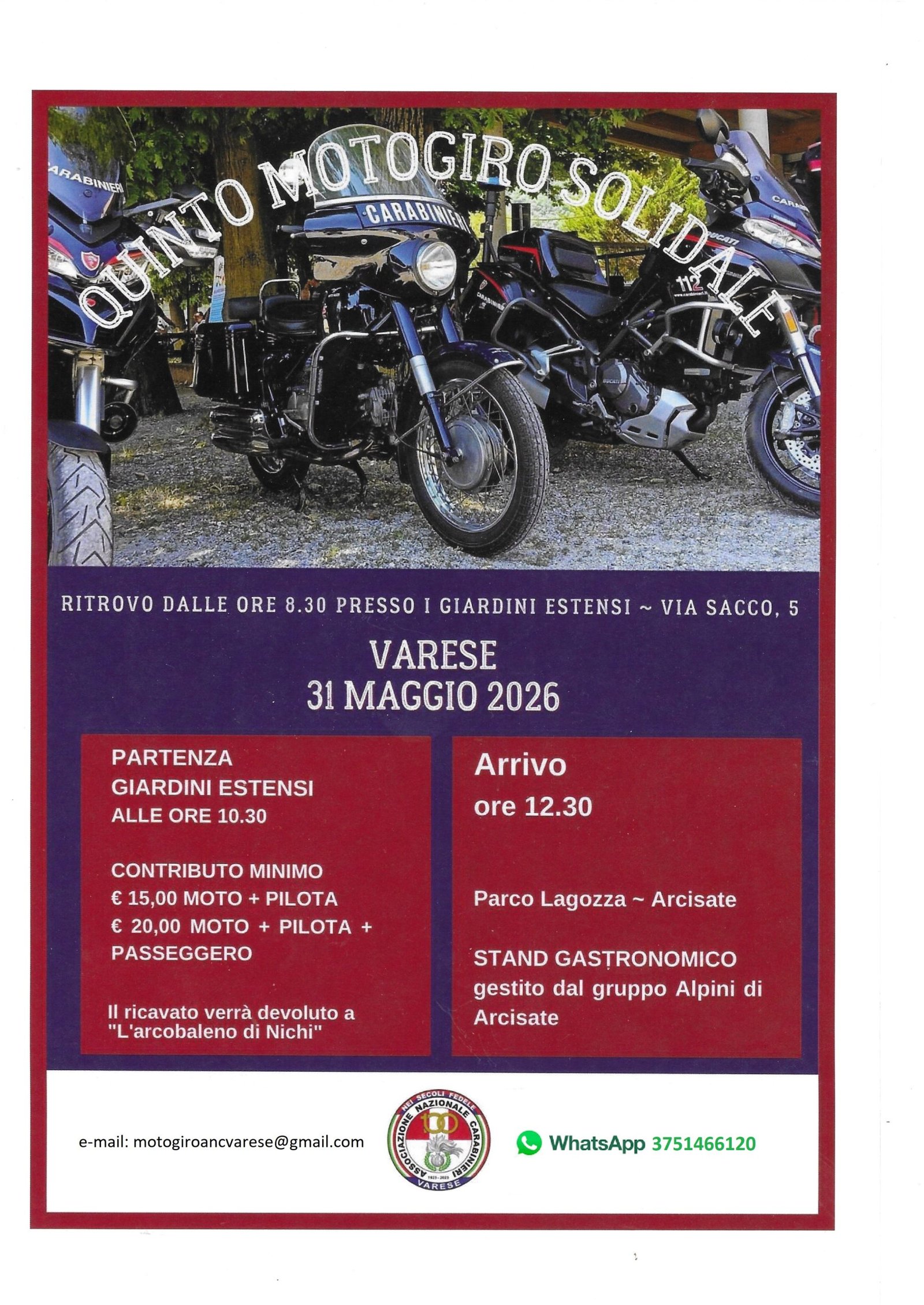 QUINTO MOTOGIRO SOLIDALE A.N.C. VARESE
