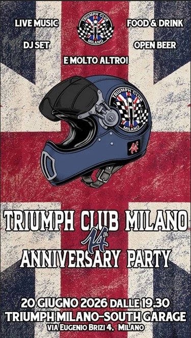 TRIUMPH CLUB MILANO – 14th ANNIVERSARY PARTY